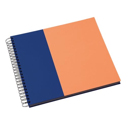 Semikolon 364852 Spiral Album Cutting Edge - 37,5x30,1 cm - Fotoalbum, 90 Seiten schwarz, Fotobuch, cobalt peach von Semikolon