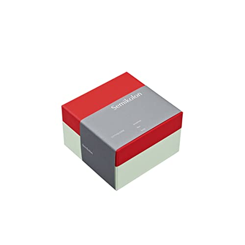 Semikolon 364861 Aufbewahrungsbox Cutting Edge S Format - 11,9 x 11,9 x 8,2 cm - Geschenkbox - rot-grün cherry pistachio von Semikolon