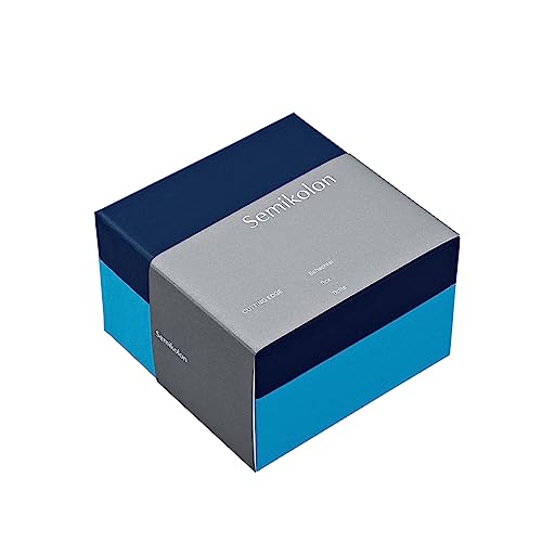 Semikolon 364864 Aufbewahrungsbox Cutting Edge S Format – 11,9 x 11,9 x 8,2 cm – Geschenkbox – blau marine aqua von Semikolon