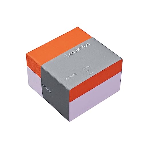 Semikolon 364871 Aufbewahrungsbox Cutting Edge M – 17,7 x 17,7 x 12,2 cm – Geschenkbox – orange-lila tangerine lavender von Semikolon