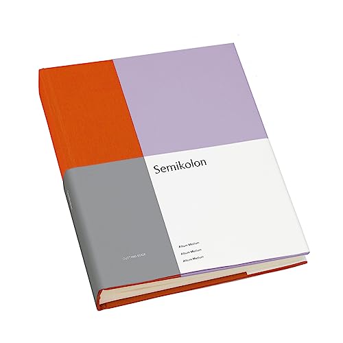 Semikolon 366716 Foto-Album Medium Cutting Edge – 21,1x25,5 cm, 80 Seiten cremeweiß, für 160 Fotos – tangerine lavender von Semikolon