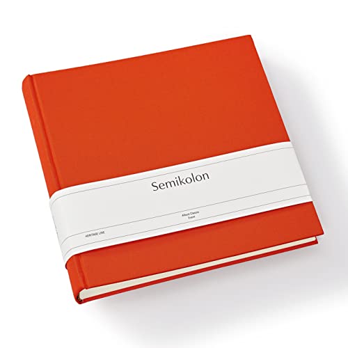 Semikolon 368386 Foto-Album Classic Event – 24 x 23 cm – 60 Seiten cremefarben, für ca. 60 Fotos – orange orange von Semikolon