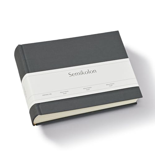 Semikolon 369951 Album Classic Small – 21,5 x 16 cm – 80 Seiten cremefarben, für 10 x 15 Fotos – lava stone grau von Semikolon