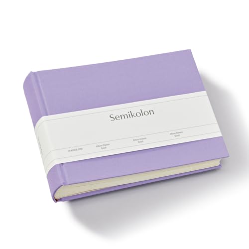 Semikolon 369952 Album Classic Small – 21,5 x 16 cm – 80 Seiten cremefarben, für 10 x 15 Fotos – lilac silk lila von Semikolon