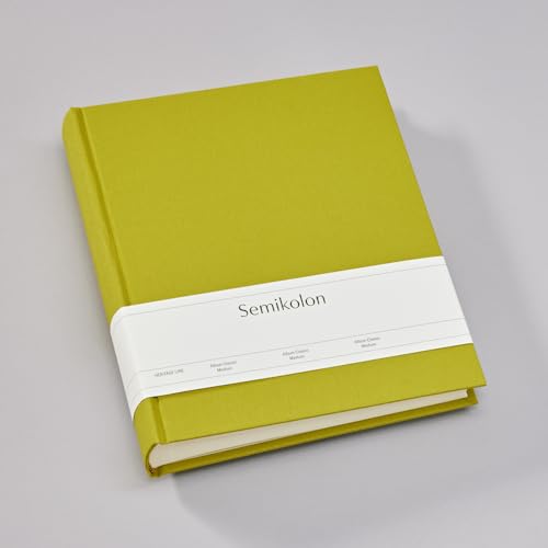Semikolon 369954 Foto-Album Classic Medium – 21,6 x 25,5 cm – 80 Seiten cremefarben, für 160 Fotos – matcha hell-grün von Semikolon