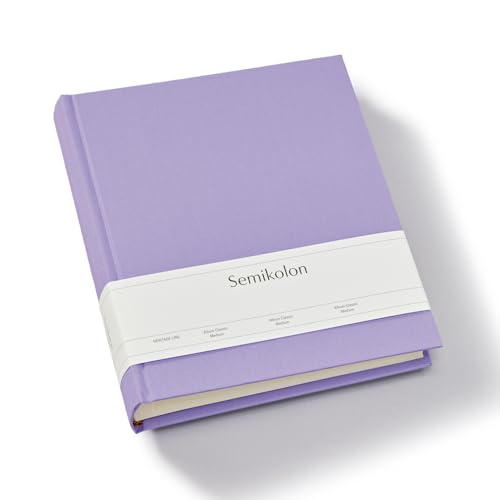 Semikolon 369956 Foto-Album Classic Medium – 21,6 x 25,5 cm – 80 Seiten cremefarben, für 160 Fotos – lilac silk lila von Semikolon