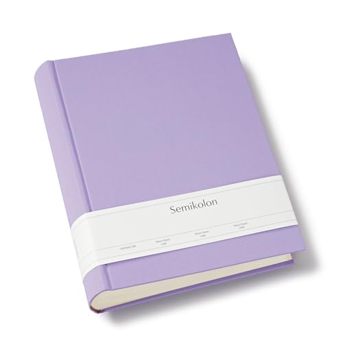 Semikolon 369960 Foto-Album Classic Large – 24,5 x 30,5 cm – 130 Seiten cremefarben, für 260 Fotos – lilac silk lila von Semikolon