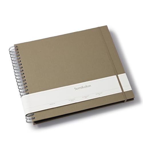 Semikolon 369970 Spiral Album Maxi Mucho - 34,5x30 cm - Fotoalbum, 90 Seiten schwarz, Fotobuch, fango beige von Semikolon