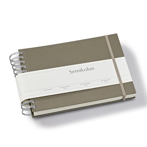 Semikolon 369982 Spiral Album Mini Mucho – 25x16 cm – Fotoalbum, 90 Seiten cremeweiß, Fotobuch, fango beige von Semikolon