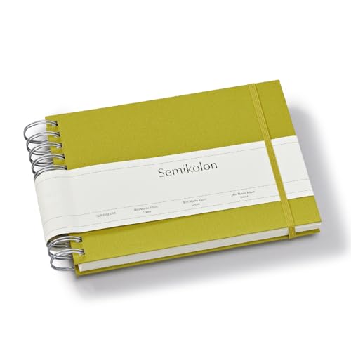 Semikolon 369983 Spiral Album Mini Mucho – 25x16 cm – Fotoalbum, 90 Seiten cremeweiß, Fotobuch, matcha hell-grün von Semikolon