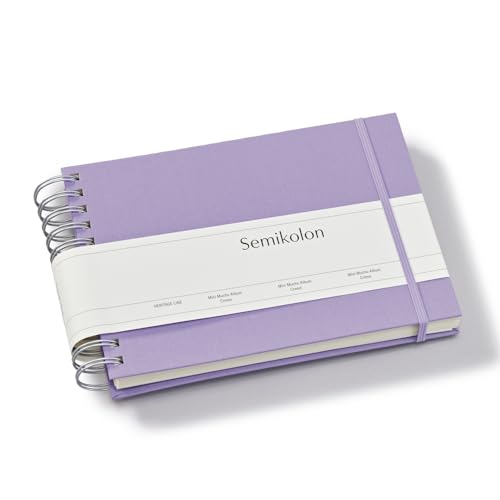 Semikolon 369985 Spiral Album Mini Mucho – 25x16 cm – Fotoalbum, 90 Seiten cremeweiß, Fotobuch, lilac silk lila von Semikolon