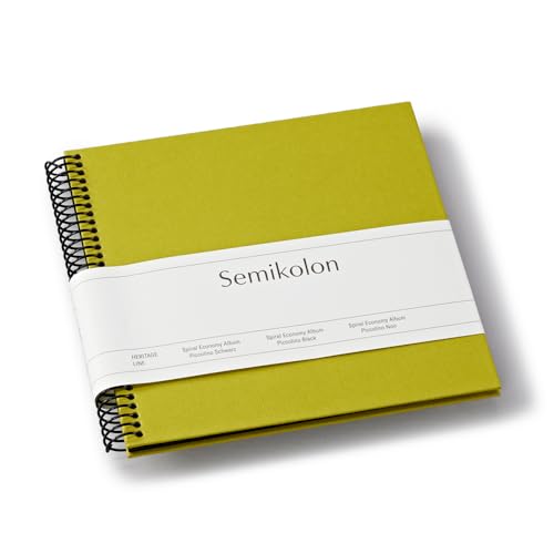 Semikolon 370003 Spiral Album Piccolino – 17 x 17 cm – Fotoalbum, 20 Seiten schwarz, Fotobuch, matcha hell-grün von Semikolon