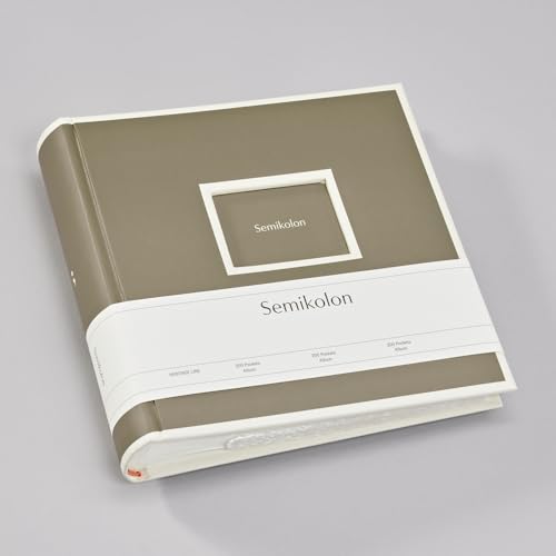 Semikolon 370038 200 Pockets Album – 23 x 22,3 cm – 100 Seiten cremefarben, für 200x 10x15 Fotos – fango beige von Semikolon