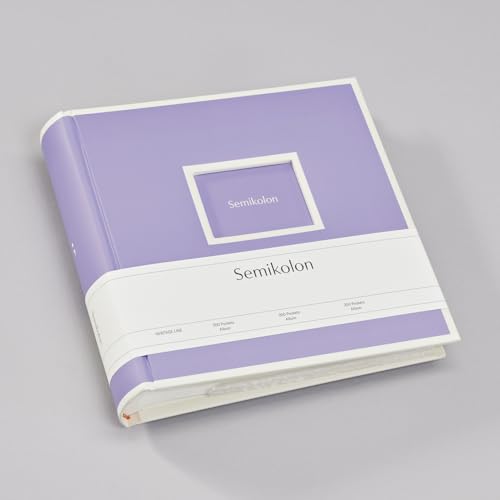 Semikolon 370041 200 Pockets Album – 23 x 22,3 cm – 100 Seiten cremefarben, für 200x 10x15 Fotos – lilac silk lila von Semikolon