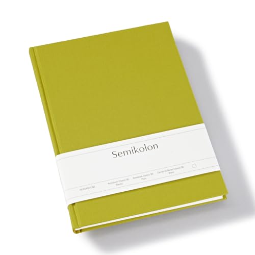 Semikolon 370055 Notizbuch Classic B5 blanko - 176 Seiten, cremeweißes Papier - Lesezeichen - matcha hell-grün von Semikolon