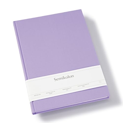 Semikolon 370061 - Notizbuch Classic A4 blanko - 176 Seiten, cremeweißes Papier - Lesezeichen - lilac silk lila von Semikolon