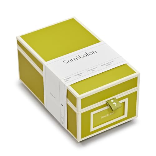 Semikolon 370084 Visitenkartenbox – alphabetisches Register – 10,5 x 18 x 8,3 cm – Business-Card-Box – matcha hell-grün von Semikolon