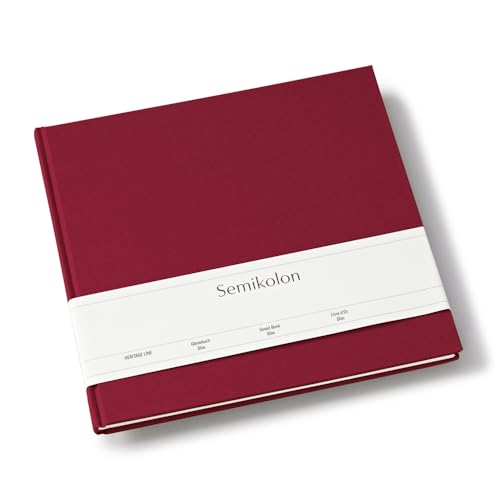 Semikolon 370425 Gästebuch Slim - 25 x 23 cm mit 100 blanko Seiten zum Selbstgestalten, Lesezeichen - burgundy dunkel-rot Semikolon 370425 Gästebuch Slim - 25 x 23 cm mit 100 blanko Seiten zum Selbstgestalten, Lesezeichen - burgundy dunkel-rot von Semikolon