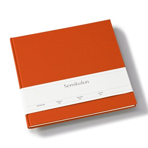 Semikolon 371039 Gästebuch Slim 25 x 23 cm - mit 100 blanko Seiten zum Selbstgestalten, Lesezeichen - orange orange Semikolon 371039 Gästebuch Slim 25 x 23 cm - mit 100 blanko Seiten zum Selbstgestalten, Lesezeichen - orange orange von Semikolon
