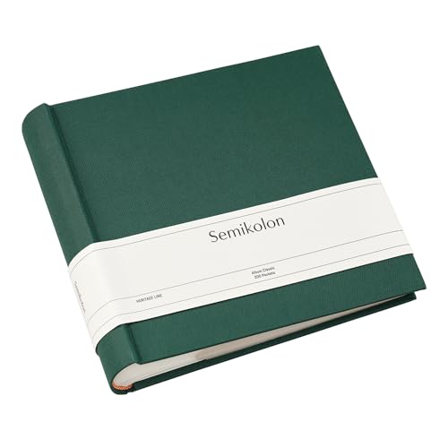 Semikolon 374270 Fotoalbum Classic für 200 Fotos im Format 10 x 15 cm, Einsteckalbum mit Buchleinenbezug, forest, dunkel-grün von Semikolon