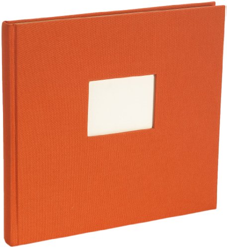 Semikolon 353541 Gästebuch - 25 x 23 cm - mit 180 blanko Seiten zum Selbstgestalten, Lesezeichen - orange orange von Semikolon