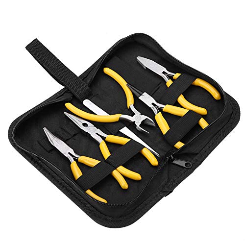 Juwelierzangen-Set, 5 Stück, Werkzeug-Set, für professionelle Schmuck-Zangen mit abgerundeten gefalteten Perlen, zum Selbermachen von Schmuck Juwelierzangen-Set, 5 Stück, Werkzeug-Set, für professionelle Schmuck-Zangen mit abgerundeten gefalteten Perlen, zum Selbermachen von Schmuck von Semme