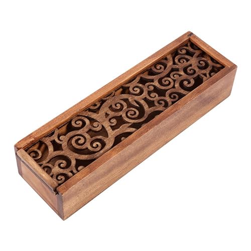 Kleine Holzkiste, Holzmaterial Schmuckschachtel Holzkiste mit Abnehmbarer Abdeckung für Schmuck, Kleine Geschenke und Accessoires (Wirbelgrasart) von Semme