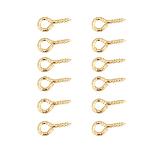 Robale Augenstifte für Schmuck, die Goldene Legierung 200 Stücke Ideal für Anhänger Ornamente Qualitätsschraubhaken Leicht zu Verwenden zu Verwenden zu Verwenden. (GOLD) von Semme