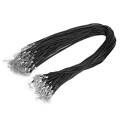 Vielseitiger Hummerverschluss Wacher Faden Halskettenkabel -Set - Robustes Lederschnur für DIY -Schmuckherstellung - Klassischer Stil in Schwarz - 100 Stück für Kreative Handeln Vielseitiger Hummerverschluss Wacher Faden Halskettenkabel -Set - Robustes Lederschnur für DIY -Schmuckherstellung - Klassischer Stil in Schwarz - 100 Stück für Kreative Handeln von Semme