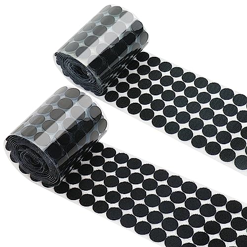 Selbstklebende Punkte, starke Klebstoffe, 400 Stück (200 Paar), 20 mm, runde Klebestreifen, kleine Kreispunkte, Klebebänder für Zuhause, Klassenzimmer, Büro (schwarz) von Semola