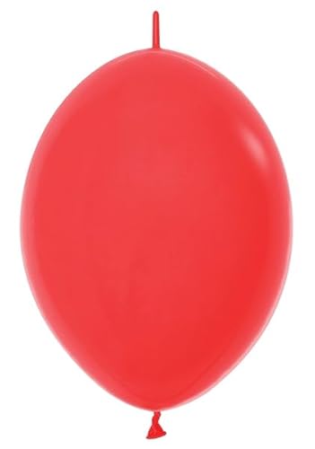 Fashion Red Round Latex Link-O-Loons 15,2 cm | 50 Luftballons von Sempertex