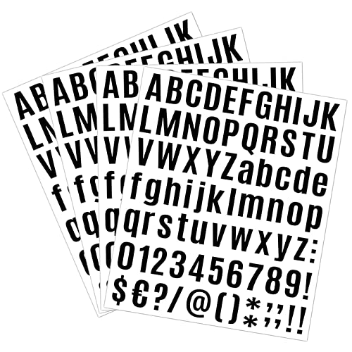 Buchstaben Aufkleber Selbstklebend Schwarz Klebebuchstaben, 10 Blatt Selbstklebende Buchstaben Nummern Sticker zum Aufkleben 1 Zoll von SenZee