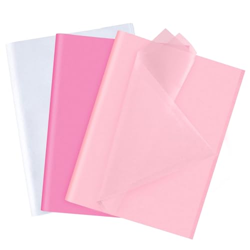 Seidenpapier Rosa Verpackungsmaterial 60 Blatt Geschenkpapier Blumenpapier Rosa Zum Verpacken für Geschenktüten Blumen Basteln 50x35cm von SenZee