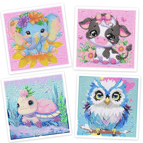 SenaiMy 4 Stück Diamond Painting Kinder Diamant Painting Bilder Tiere Bausätze für Diamantmalerei Klein DIY Mosaikherstellung Basteln Geschenke für Mädchen Und Jungen Ab 6 7 8 9 10 11 12, 15x15cm SenaiMy 4 Stück Diamond Painting Kinder Diamant Painting Bilder Tiere Bausätze für Diamantmalerei Klein DIY Mosaikherstellung Basteln Geschenke für Mädchen Und Jungen Ab 6 7 8 9 10 11 12, 15x15cm von SenaiMy