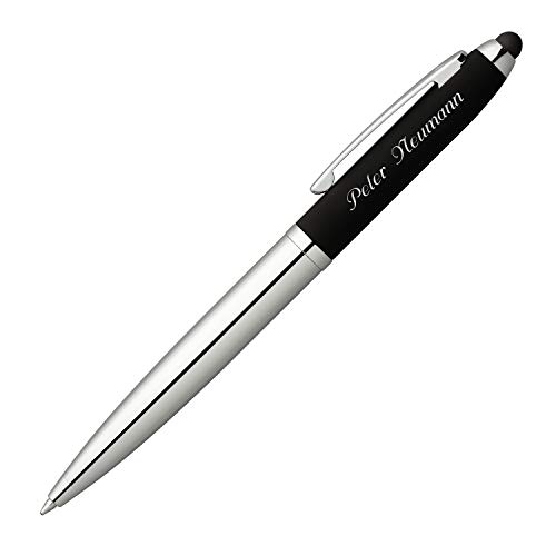 Senator Kugelschreiber Nautic Soft Schwarz Touch Pad Pen mit Laser-Gravur und Geschenk-Etui von Senator