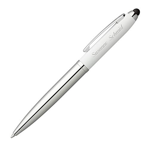 Senator Kugelschreiber Nautic Soft Weiß Touch Pad Pen mit Laser-Gravur und Geschenk-Etui von Senator