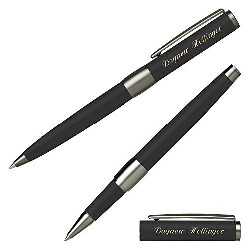 Senator Schreibset IMAGE BLACK LINE 6206 Kugelschreiber Tintenroller mit Laser-Gravur und Geschenk-Etui von Senator