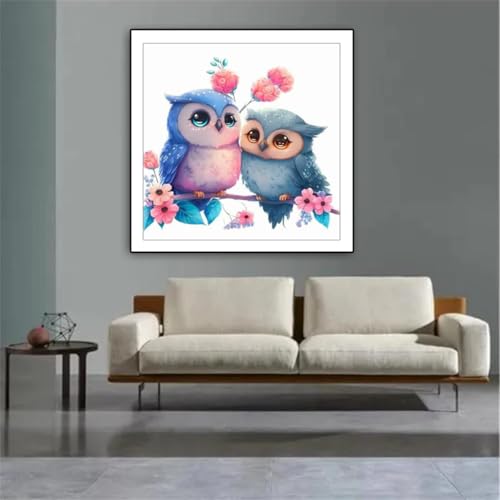 5D Diamant Painting Bilder Erwachsene Blume, Tier Eule Diamond Painting Set, DIY Rund Full Drill Diamond Art Kristall Strass Kreuzstich Stickerei Set für Wand Deko 50x50cm 5D Diamant Painting Bilder Erwachsene Blume, Tier Eule Diamond Painting Set, DIY Rund Full Drill Diamond Art Kristall Strass Kreuzstich Stickerei Set für Wand Deko 50x50cm von Senbang