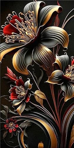 5D Diamond Painting Erwachsene, Schwarze Goldene Blumen Diamant Painting Bilder Groß, DIY Crystal Strass Stickerei Painting Kit für Kinder Anfänger für Home Büro Wall Dekoration Geschsenk 40x80cm 5D Diamond Painting Erwachsene, Schwarze Goldene Blumen Diamant Painting Bilder Groß, DIY Crystal Strass Stickerei Painting Kit für Kinder Anfänger für Home Büro Wall Dekoration Geschsenk 40x80cm von Senbang