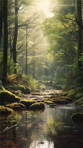 5D Diamond Painting Erwachsene, Wald Sonnenschein Natur Diamant Painting Bilder Groß, DIY Crystal Strass Stickerei Painting Kit für Kinder Anfänger für Home Büro Wall Dekoration Geschsenk 30x60cm 5D Diamond Painting Erwachsene, Wald Sonnenschein Natur Diamant Painting Bilder Groß, DIY Crystal Strass Stickerei Painting Kit für Kinder Anfänger für Home Büro Wall Dekoration Geschsenk 30x60cm von Senbang