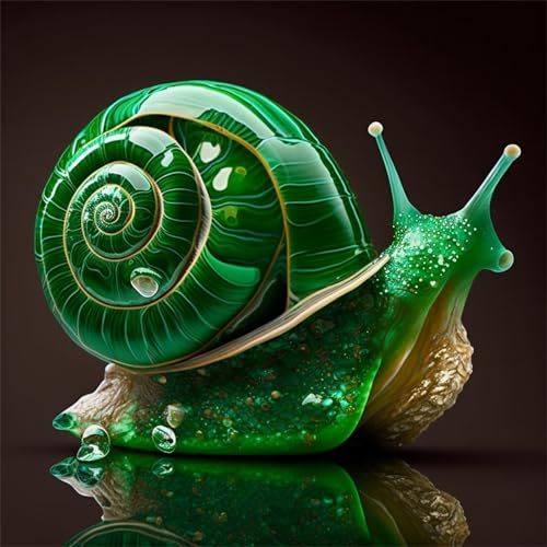 5D Diamond Painting Set Grüne Schnecke, Diamant Painting Bilder Erwachsene Tier, DIY Full Drill Diamond Art Painting Set, Strass Stickerei Malerei für Wand Dekor, Square Drill 50x50cm von Senbang