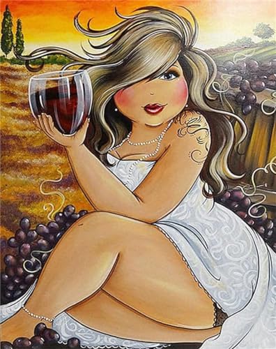Mädchen Diamond Painting Set, 5D Diamant Painting Bilder Erwachsene Wein, DIY Rund Full Drill Diamond Art Diamant Malerei Bilder für Geschenk Zuhause Wanddekoration 50x70cm Mädchen Diamond Painting Set, 5D Diamant Painting Bilder Erwachsene Wein, DIY Rund Full Drill Diamond Art Diamant Malerei Bilder für Geschenk Zuhause Wanddekoration 50x70cm von Senbang