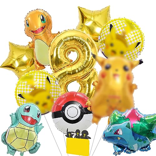 Luftballons Geburtstag Party Set,8 Jahre Folienballon Deko,Cartoon-Bilder Luftballon,Kinder Geburtstag Elfenballon Dekoration von Sencangxun