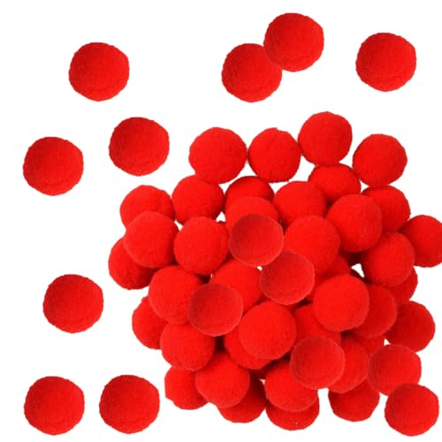 500 Stück Bastel-Pompons, 2 cm, flauschige Weihnachts-Pompons, Bälle für Bastelarbeiten, Dekoration (rot) von Senda
