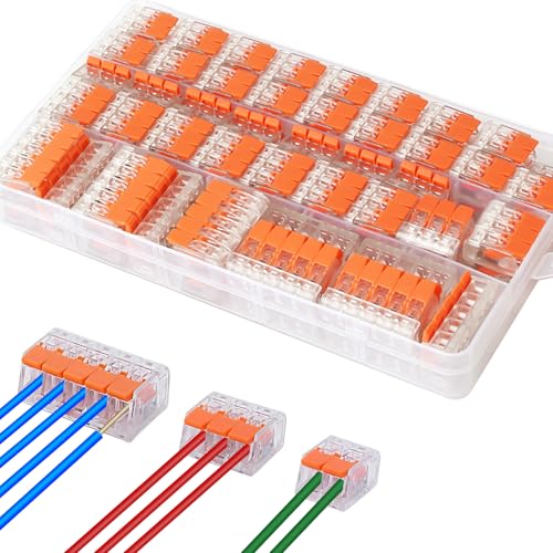 Kabelverbinder, 75 Stück Kabelklemmen mit Betätigungshebel, 4mm² Leiter Klemme Kabelklemmen Elektro, Mit 2 HäFen 35 StüCk, 3 HäFen 25 StüCk, 5 HäFen 15 StüCk, Für Kabel Verbinden Kabelverbinder, 75 Stück Kabelklemmen mit Betätigungshebel, 4mm² Leiter Klemme Kabelklemmen Elektro, Mit 2 HäFen 35 StüCk, 3 HäFen 25 StüCk, 5 HäFen 15 StüCk, Für Kabel Verbinden von Senerma