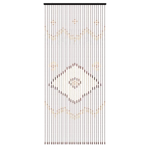 Türvorhang, Perlenvorhang, Fadenvorhang, Bambus Tür Vorhang, Raumteil Insektenschut, Deko Holzperlen Vorhang, Bambusvorhang, Terrassentür Fliegentürvorhang 90x208 cm von Sengfwin