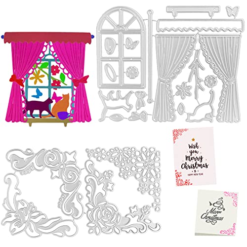 2 Sets Stanzformen für Kartenherstellung, SENHAI Eckspitze Stanzformen Vorhang Metallprägung Schablone für DIY Scrapbook Fotoalbum Geburtstag Valentinstag Dekor 2 Sets Stanzformen für Kartenherstellung, SENHAI Eckspitze Stanzformen Vorhang Metallprägung Schablone für DIY Scrapbook Fotoalbum Geburtstag Valentinstag Dekor von Senhai