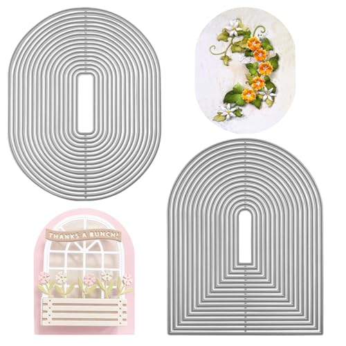 SENHAI Bogen-Metall-Stanzformen und Ovale Bordüren-Stanzformen für Kartenherstellung, Metallprägepapier, Scrapbooking, Album, DIY - Zubehör SENHAI Bogen-Metall-Stanzformen und Ovale Bordüren-Stanzformen für Kartenherstellung, Metallprägepapier, Scrapbooking, Album, DIY - Zubehör von Senhai