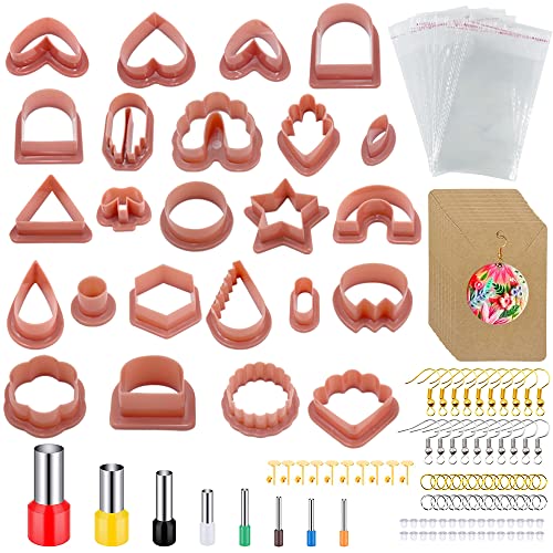 Senhai Modelliermassen-Ausstechformen, niedliche Form, mit Ohrringkarten, Haken, runde Kreisform, Form für Polymer-Ton, Schmuckherstellung, 24 Stück Senhai Modelliermassen-Ausstechformen, niedliche Form, mit Ohrringkarten, Haken, runde Kreisform, Form für Polymer-Ton, Schmuckherstellung, 24 Stück von Senhai