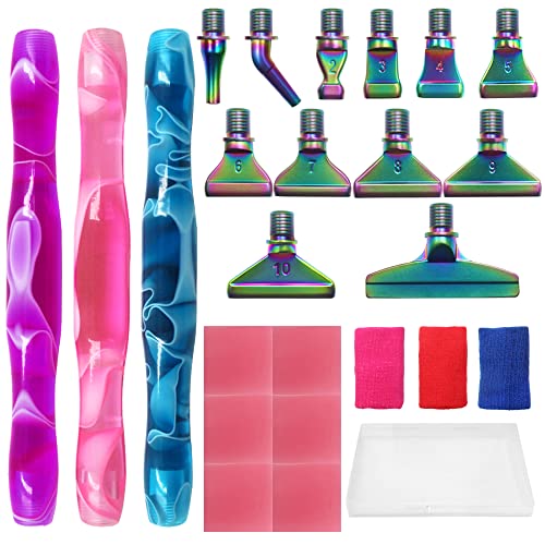 Senhai 24 Stück Diamond Painting Zubehör Stift, Diamond Painting Stift, Bunte Metallspitzen, Schraubgewindespitzen,Werkzeuge für DIY-Malerei von Senhai